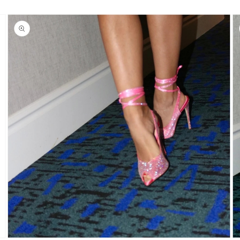 Cult of Coquette Pink Sequinned Strappy Heels